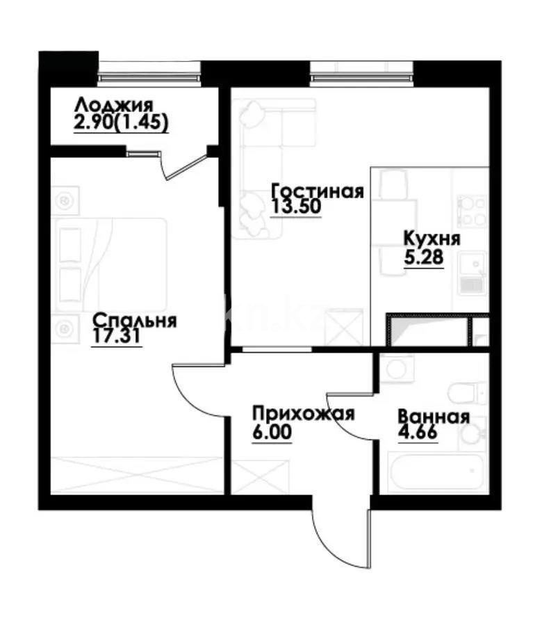 Продажа 2-комнатной квартиры, 49 м² - Продажа недвижимости в Алматы - страница 3 фото 1 из 1