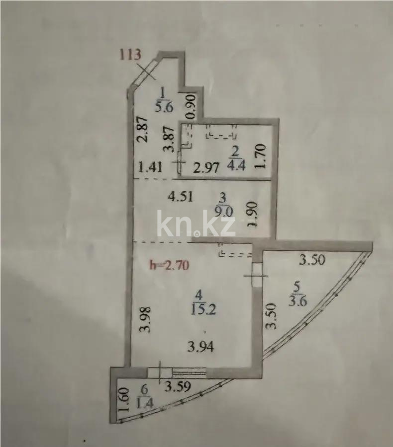 Продажа 1-комнатной квартиры, 39.2 м² в Астане - фото 5