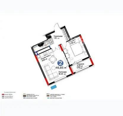 Продажа 2-комнатной квартиры, 47 м², ул. Бухар жырау, дом  33 - Продажа  двухкомнатных квартир в новостройках Астаны без посредников фото 1 из 1