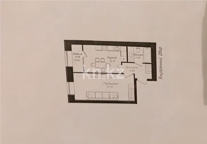Продажа 1-комнатной квартиры, 44 м² в Астане
