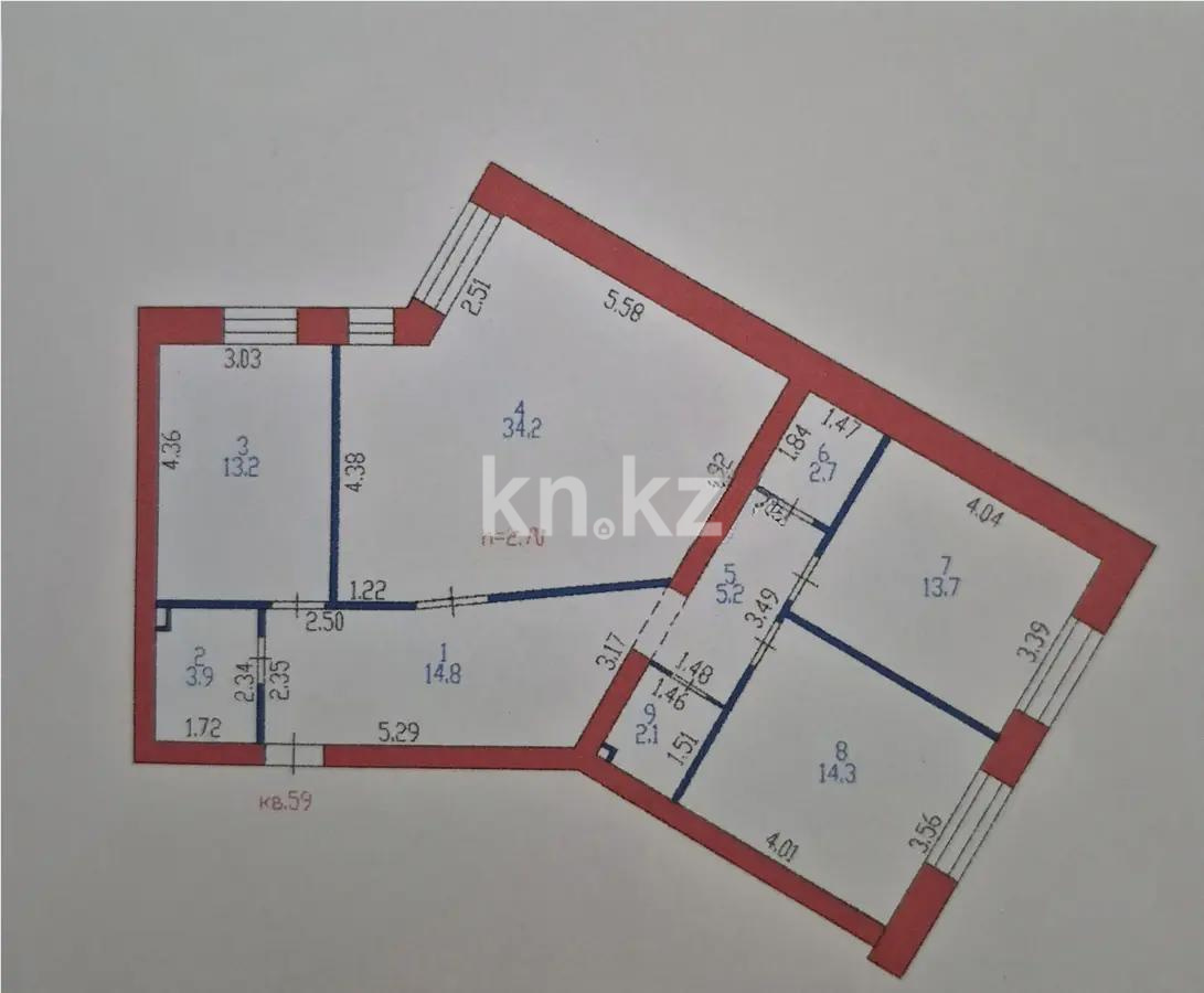 Продажа 3-комнатной квартиры, 104.1 м², ул. Иле, дом  32 - Продажа  трехкомнатных квартир в Астане без посредников фото 8 из 8