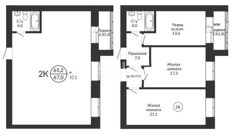 Продажа 2-комнатной квартиры, 68 м², 218 учетный квартал, дом  155 - Продажа  двухкомнатных квартир в новостройках Караганды без посредников фото 1 из 1