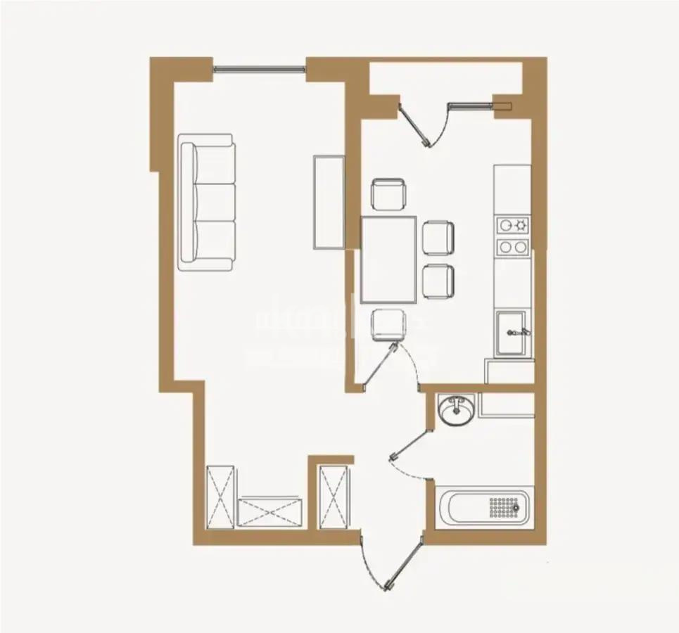 Продажа 1-комнатной квартиры, 38 м² в Алматы