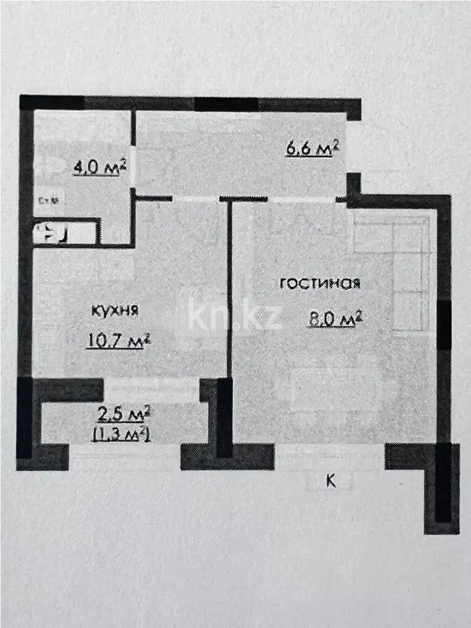 Продажа 1-комнатной квартиры, 43 м², ул. Ашимова, дом  7/1 - Продажа  однокомнатных квартир в новостройках Караганды без посредников фото 1 из 1
