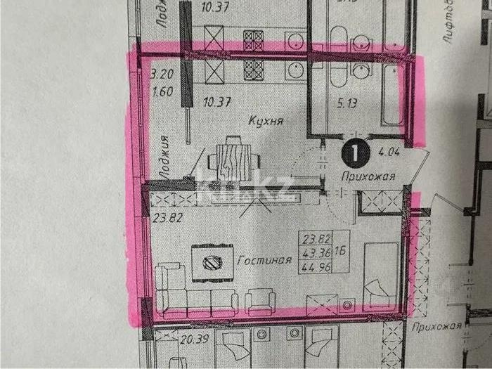 Продажа 1-комнатной квартиры, 44 м² - Продажа однокомнатных квартир в блочном доме в Астане - страница 3 фото 1 из 1