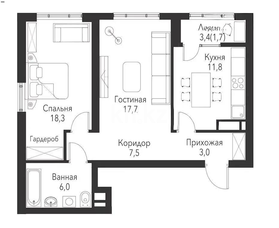 Продажа 2-комнатной квартиры, 66.5 м² - Продажа недвижимости в Алматы - страница 3 фото 1 из 1