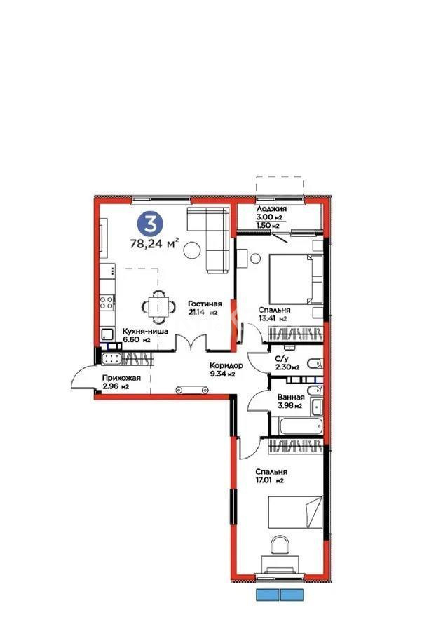 Продажа 3-комнатной квартиры, 80 м² - Продажа недвижимости в Казахстане - страница 9 фото 5 из 5