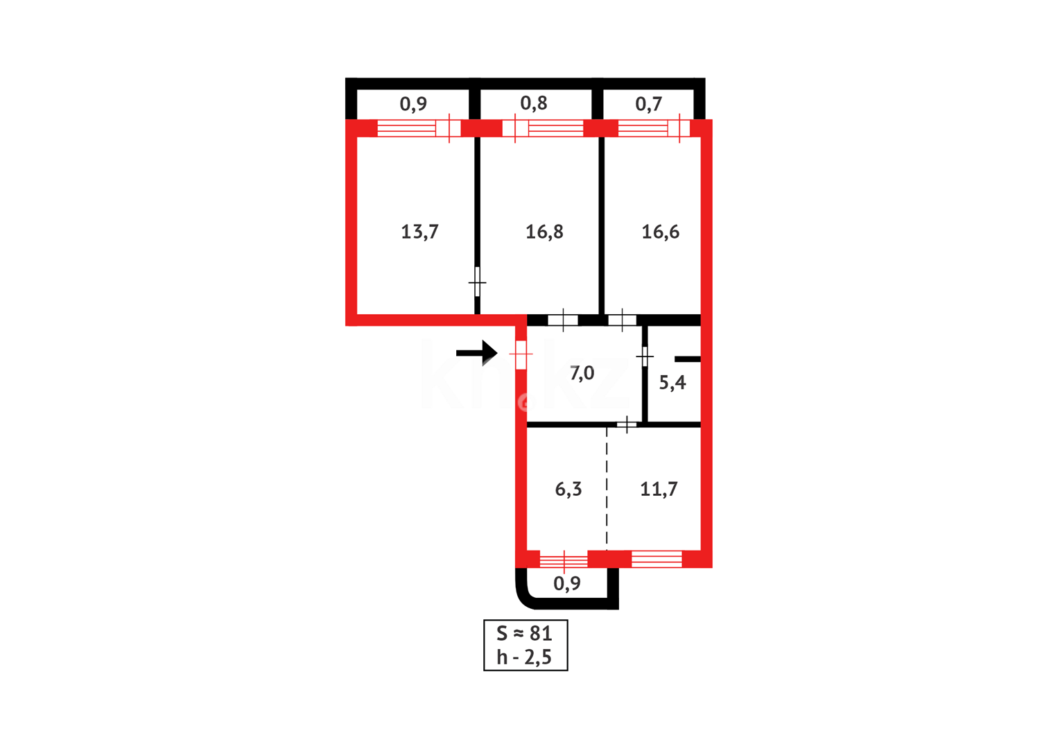 Продажа 3-комнатной квартиры, 80 м² в Караганде - фото 22