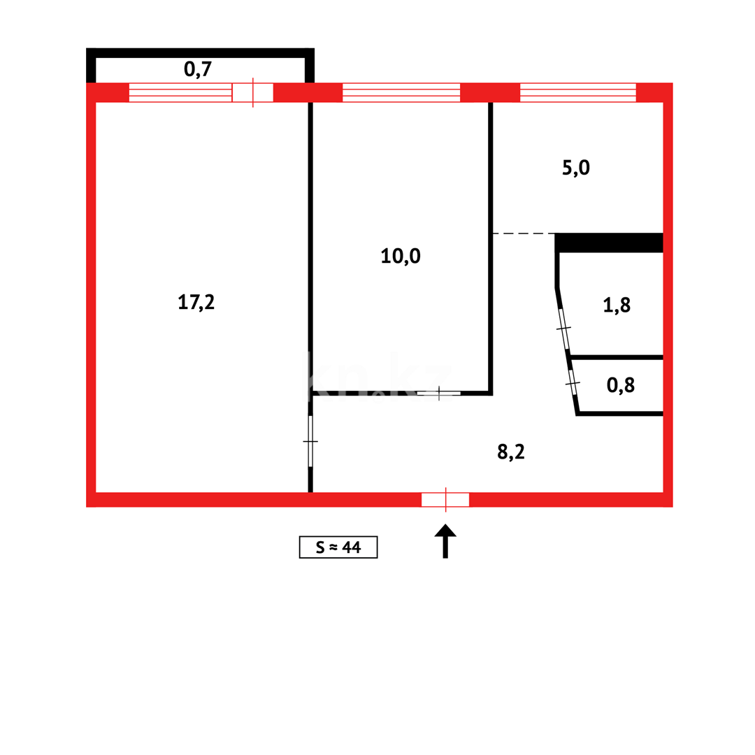 Продажа 2-комнатной квартиры, 42 м², мкр-н 12 - Продажа квартир в Караганде фото 8 из 8