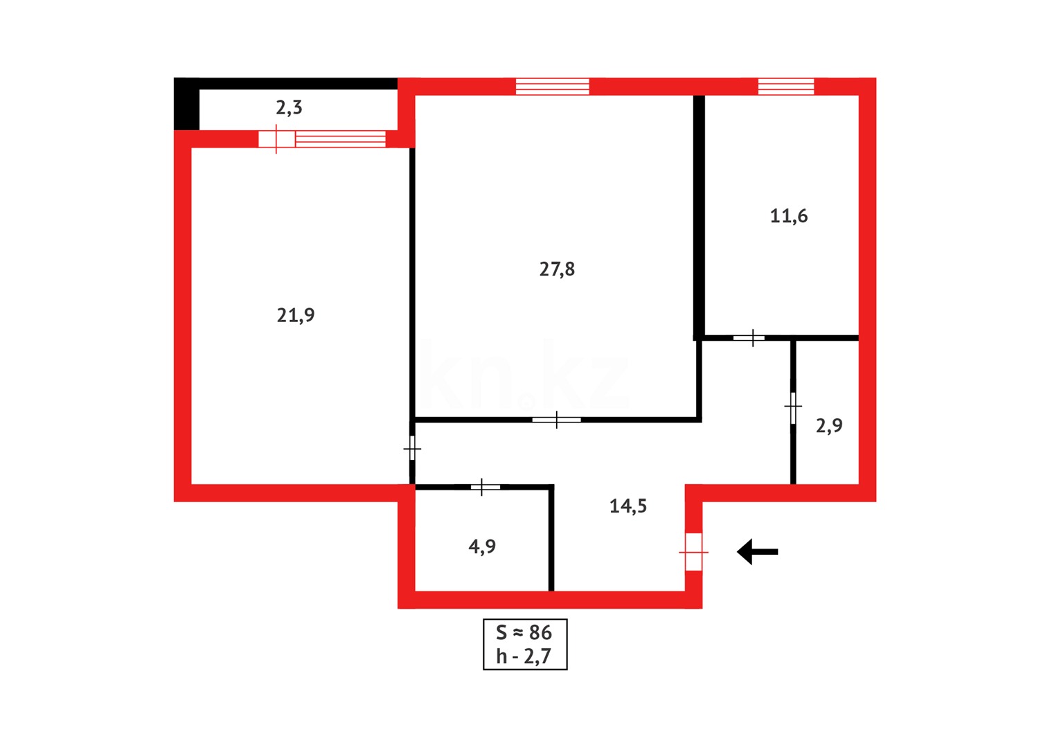Продажа 2-комнатной квартиры, 85.9 м² - Продажа квартир в Астане в р-не Байконур - страница 10 фото 13 из 13