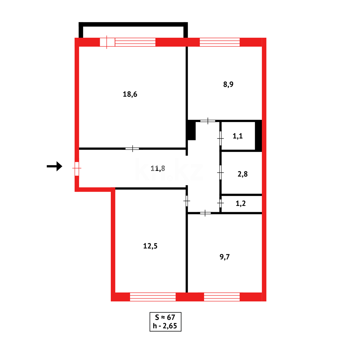 Продажа 3-комнатной квартиры, 67 м² - Продажа квартир в Караганде - страница 145 фото 19 из 19
