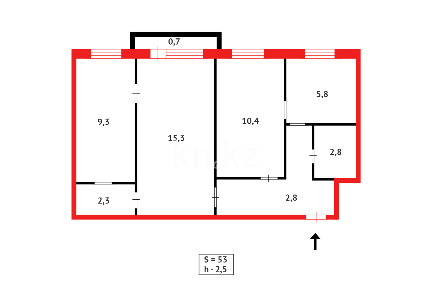 Продажа 3-комнатной квартиры, 53 м², ул. Механическая, дом  8а - Продажа квартир в Караганде фото 19 из 19
