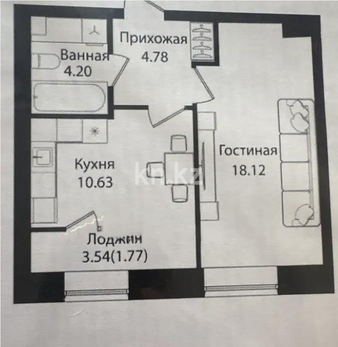 Продажа 1-комнатной квартиры, 39.5 м² в Астане