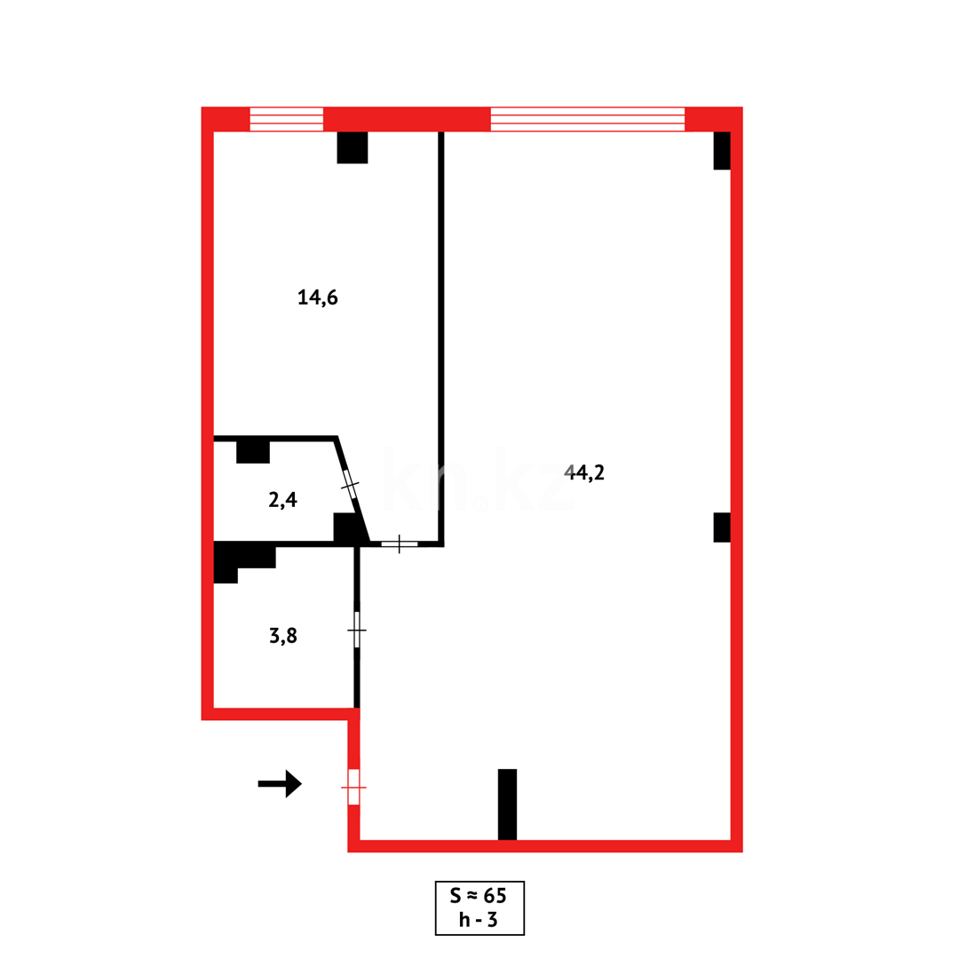 Продажа 2-комнатной квартиры, 65 м², мкр-н Степной-2 - Продажа  двухкомнатных квартир в Караганде фото 11 из 11