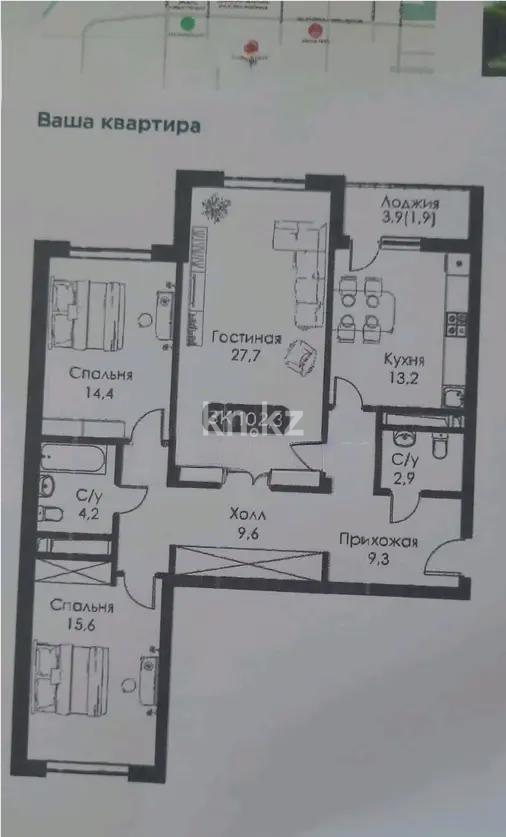Продажа 3-комнатной квартиры, 102 м², пр. Кошкарбаева, дом  54а - Продажа квартир в новостройках Астаны фото 1 из 1