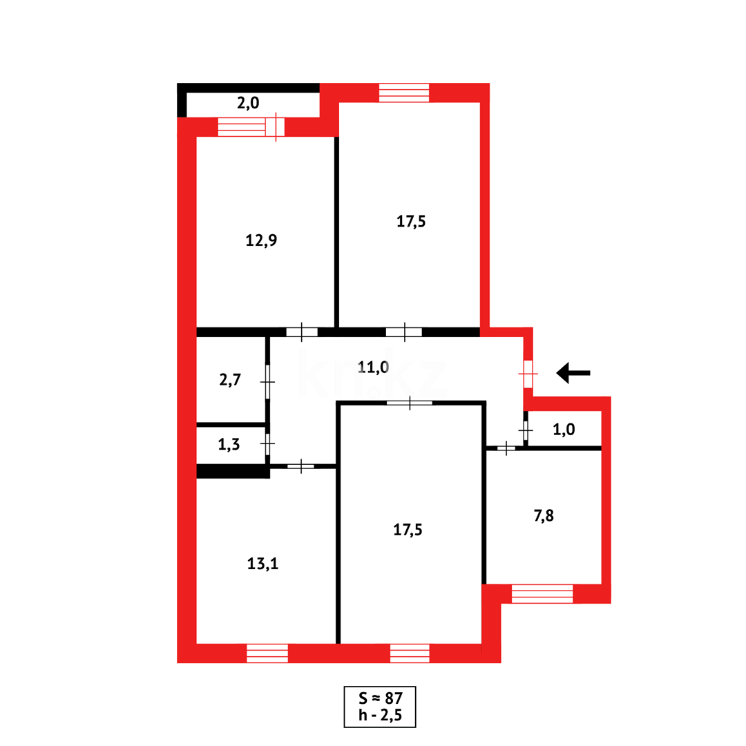 Продажа 4-комнатной квартиры, 87 м² в Темиртау - фото 10