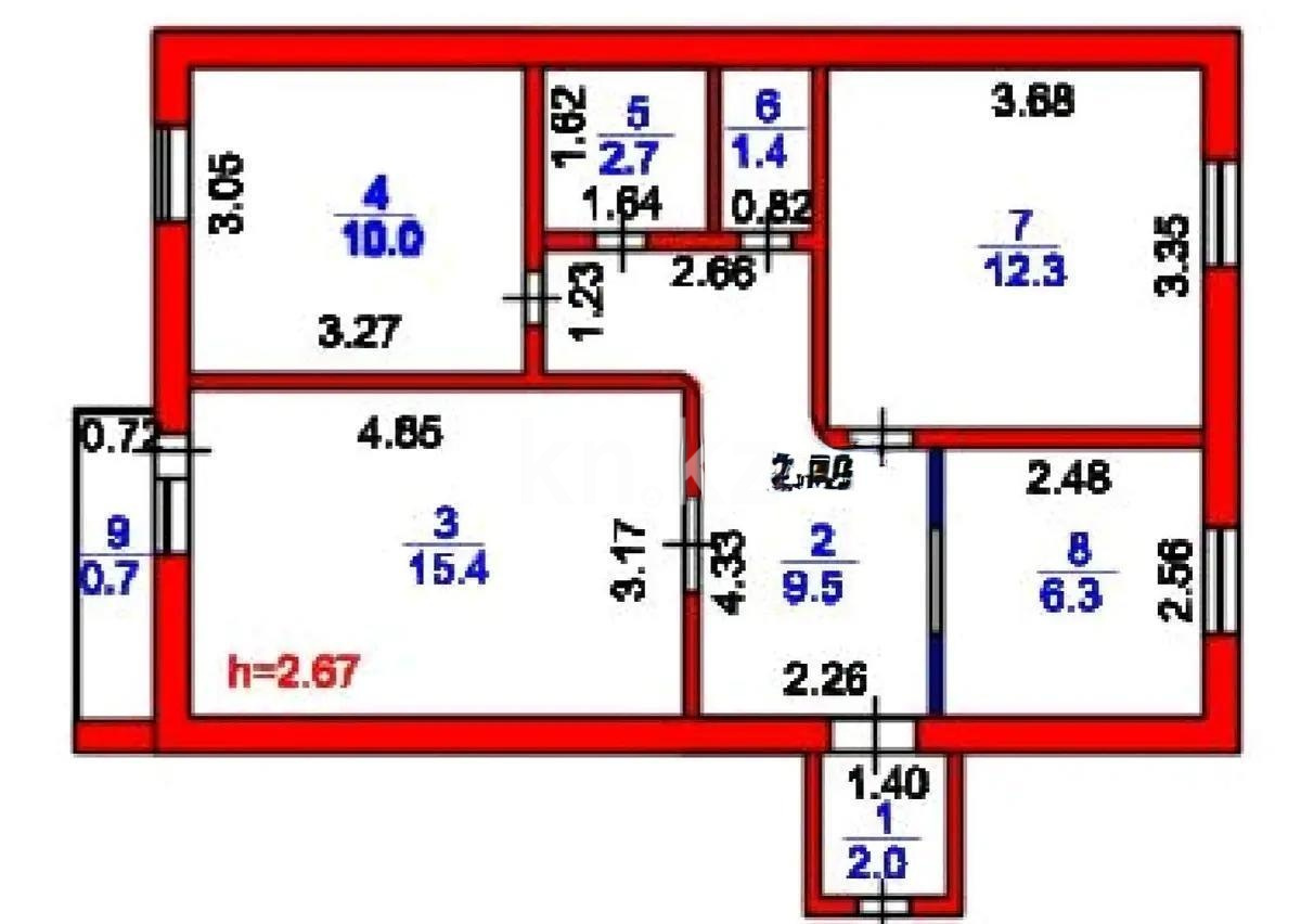 Продажа 3-комнатной квартиры, 60.3 м² - Продажа квартир в р-не Байконур Астаны фото 7 из 7