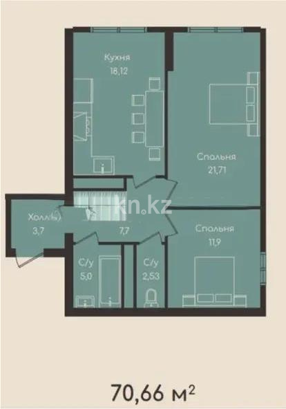 Продажа 3-комнатной квартиры, 70.66 м² в Алматы