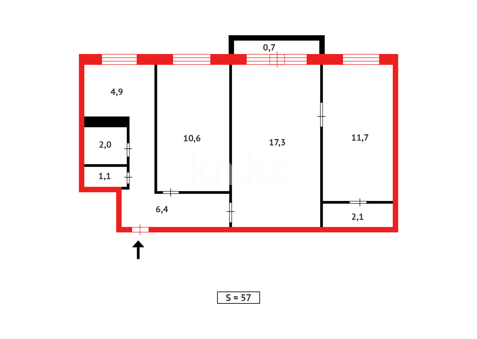 Продажа 3-комнатной квартиры, 56 м² - Недвижимость в Темиртау - страница 6 фото 15 из 15