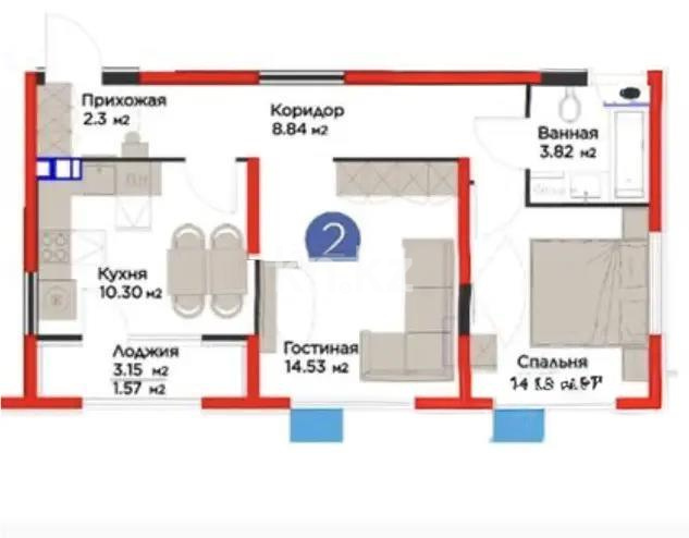 Продажа 2-комнатной квартиры, 54 м² - Продажа квартир в Алматы фото 6 из 6