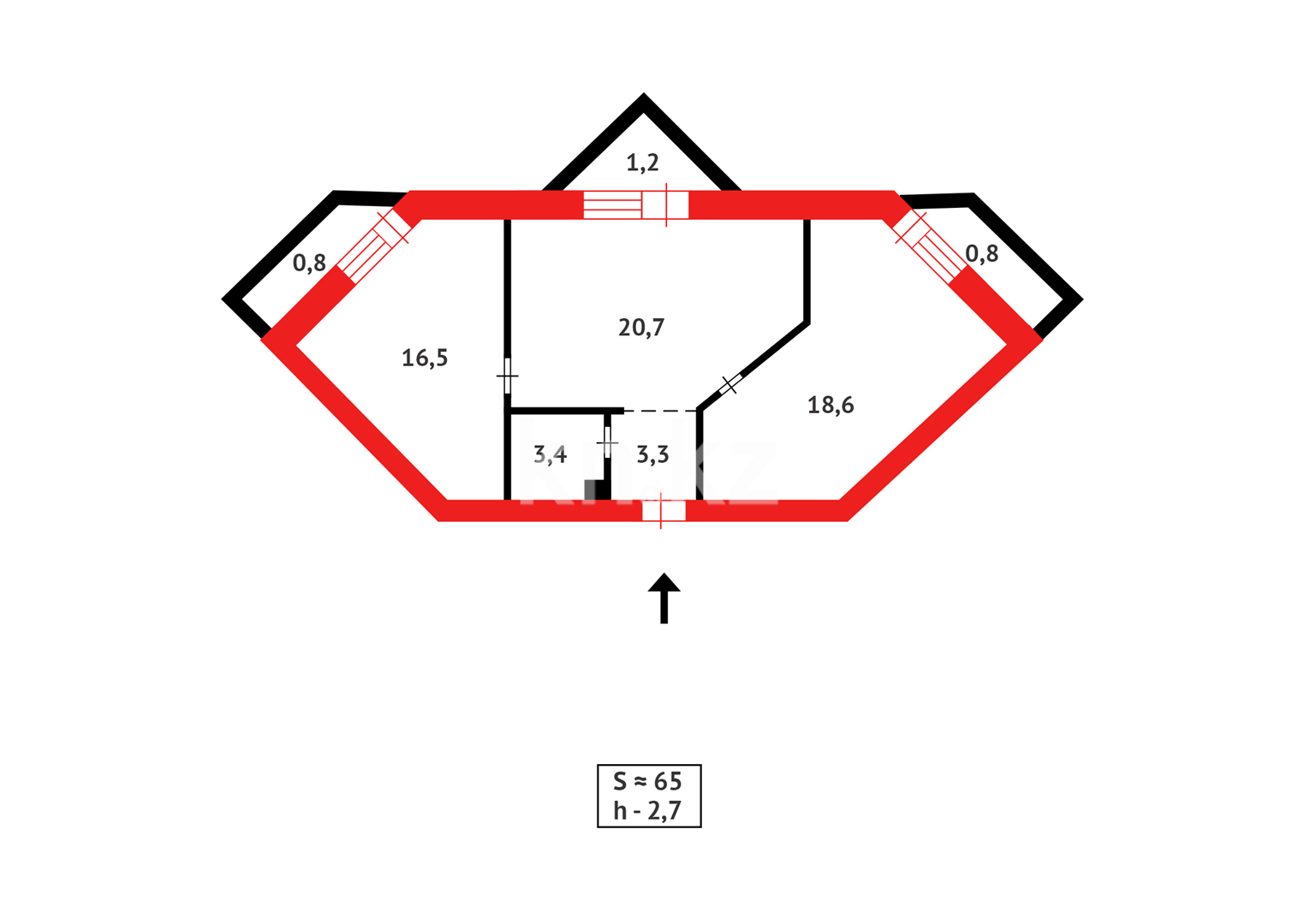 Продажа 2-комнатной квартиры, 65.3 м², ул. Сауран - Продажа жилой и коммерческой недвижимости в Астане фото 11 из 11