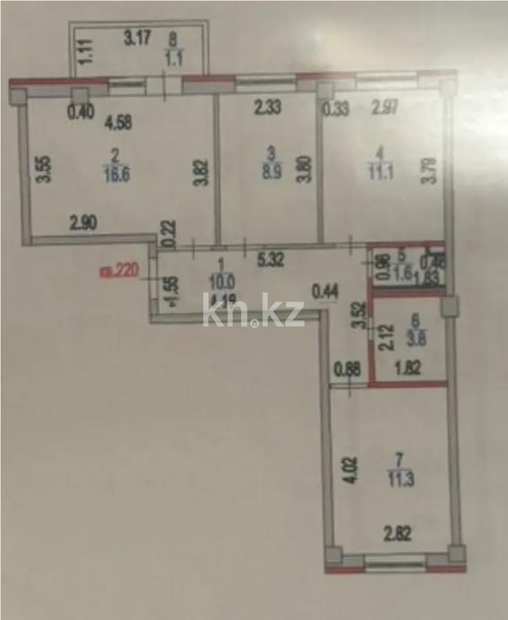 Продажа 3-комнатной квартиры, 64.4 м², пр. Тлендиева, дом  44/1 - Продажа  трехкомнатных квартир в новостройках Астаны без посредников фото 7 из 7