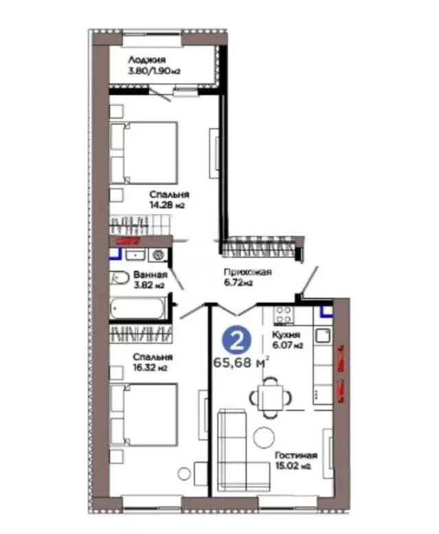 Продажа 3-комнатной квартиры, 66 м² в Астане