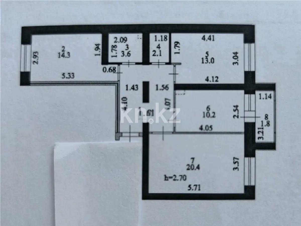 Продажа 3-комнатной квартиры, 78.5 м², ул. Култегин, дом  2 в Астане - фото 4
