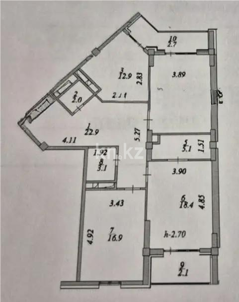Продажа 3-комнатной квартиры, 107 м², ул. Нуршайыкова, дом  6/1 - Продажа квартир в Астане без посредников фото 1 из 1
