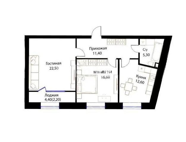 Продажа 2-комнатной квартиры, 70.6 м², ул. Жошы хана, дом  12/3 - Продажа  двухкомнатных квартир в Астане с фото фото 2 из 2