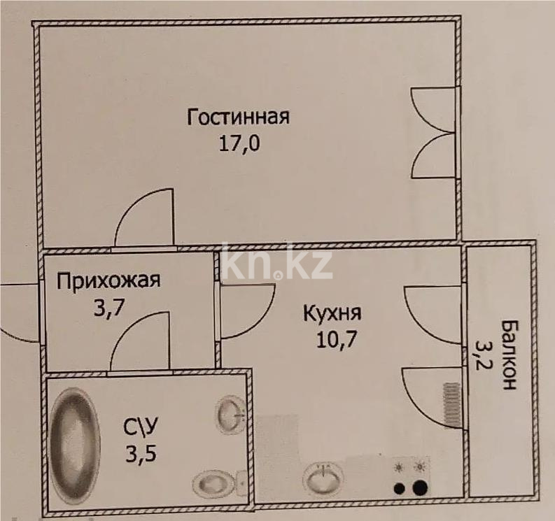 Продажа 1-комнатной квартиры, 38 м² в Астане - фото 4