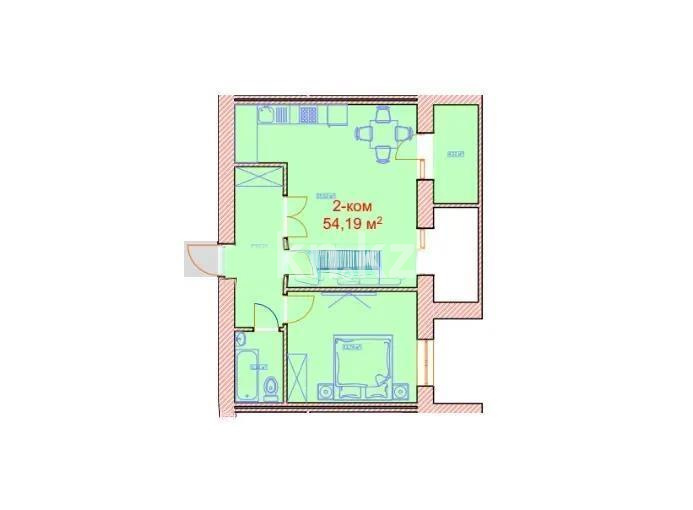 Продажа 2-комнатной квартиры, 54.19 м², ул. Калдаякова, дом  46 - Продажа  двухкомнатных квартир в Астане без посредников с фото фото 1 из 1