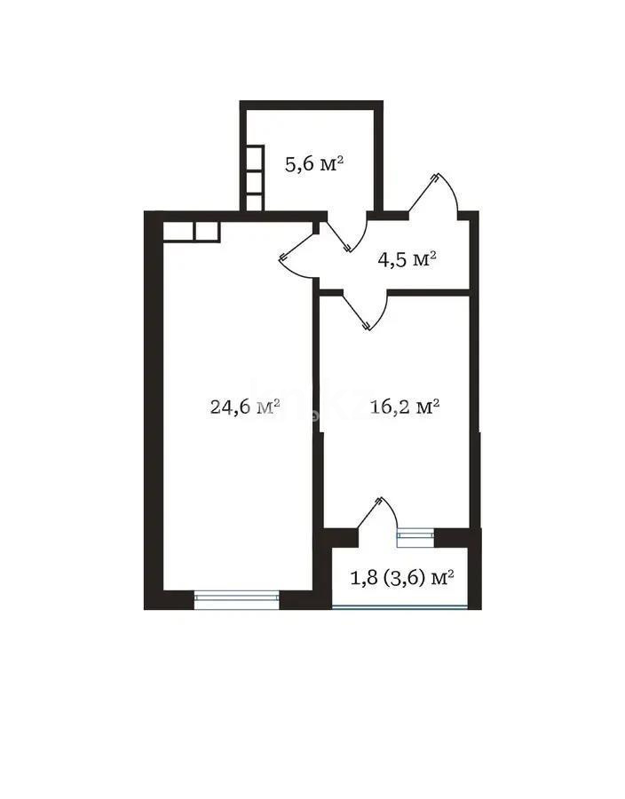 Продажа 1-комнатной квартиры, 52.7 м², пр. Рыскулова, дом  103/7 стр - Продажа  однокомнатных квартир в новостройках Алматы с фото фото 1 из 1