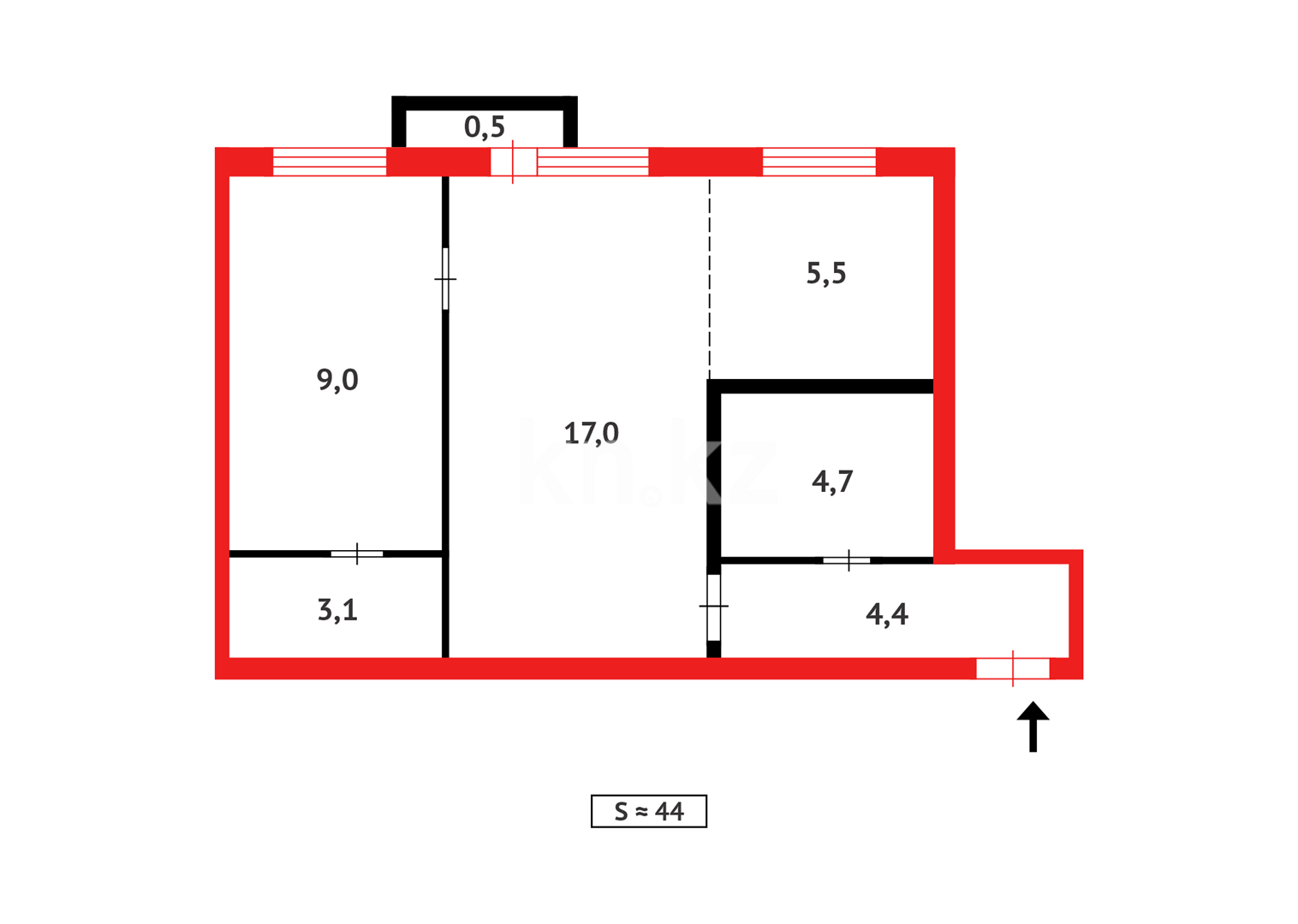 Продажа 2-комнатной квартиры, 44 м², ул. Жамбыла - Продажа квартир в Сарани фото 13 из 13