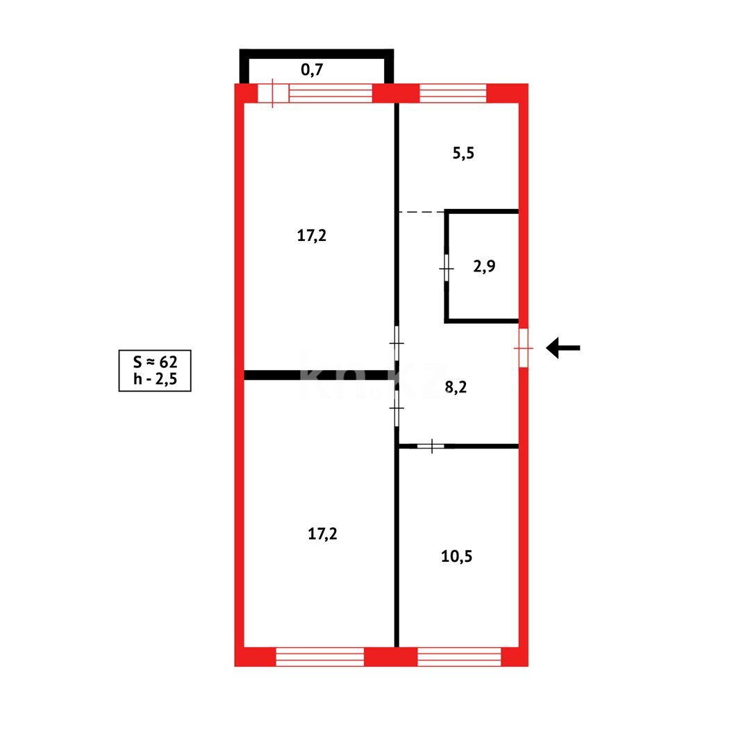 Продажа 3-комнатной квартиры, 62 м² в Караганде - фото 15