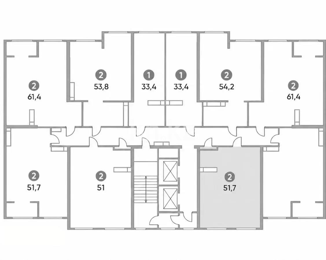 Продажа 2-комнатной квартиры, 51.7 м² в Алматы
