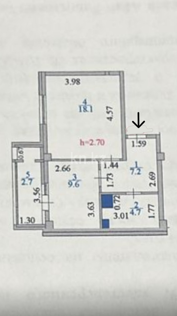 Продажа 1-комнатной квартиры, 42 м² в Астане - фото 2