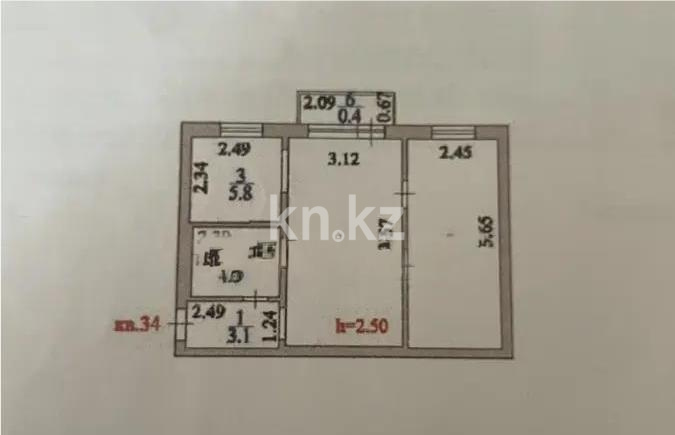 Продажа 2-комнатной квартиры, 45 м² - Недвижимость в Астане - страница 17 фото 5 из 5