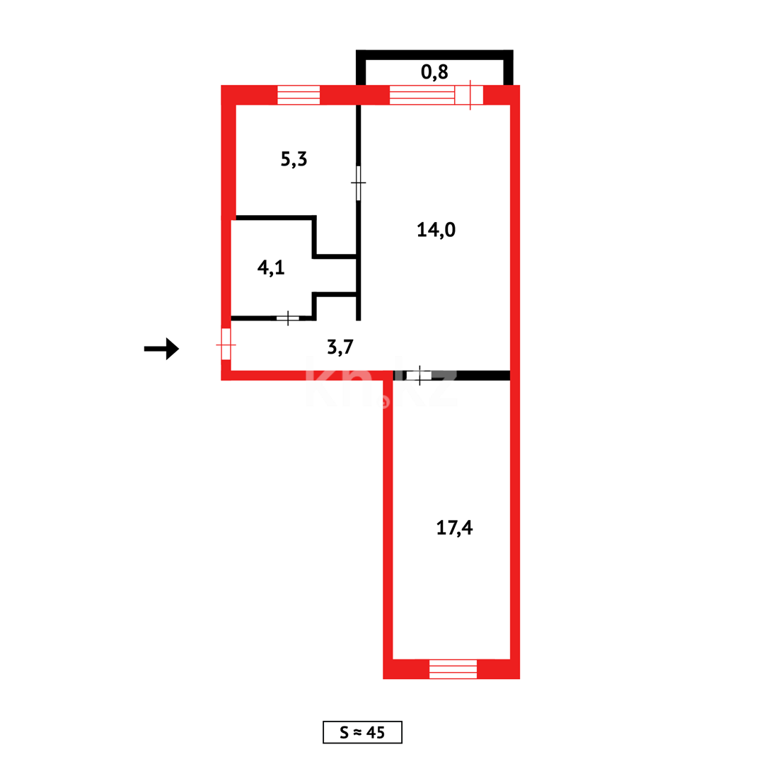 Продажа 2-комнатной квартиры, 44 м² в Темиртау - фото 10