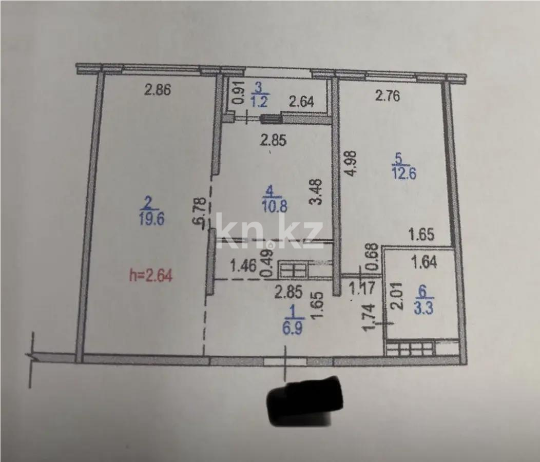Продажа 2-комнатной квартиры, 54 м² в Алматы