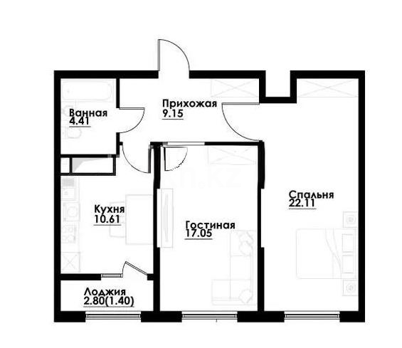Продажа 2-комнатной квартиры, 64.73 м² в Алматы