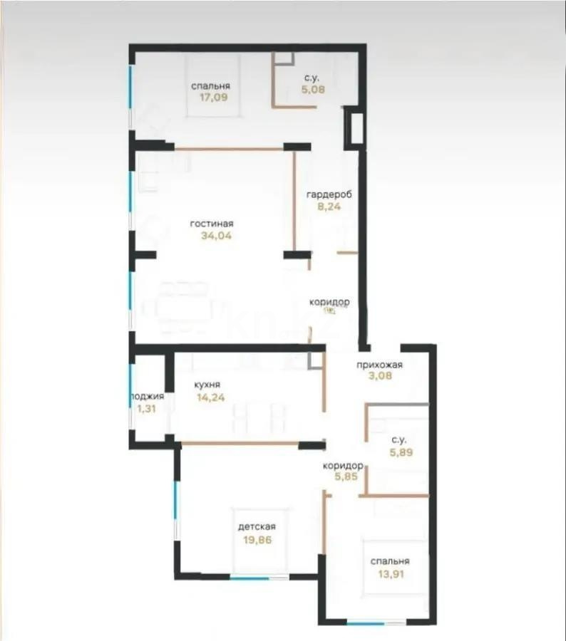 Продажа 4-комнатной квартиры, 133 м² - Продажа квартир в р-не Сарайшык Астаны - страница 3 фото 7 из 7