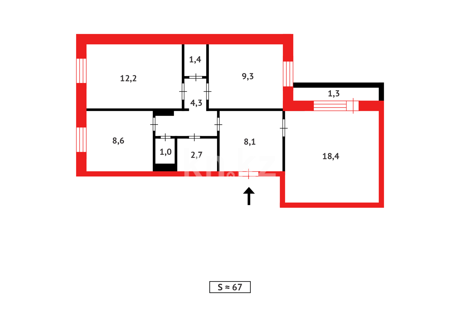 Продажа 3-комнатной квартиры, 67 м², мкр-н 9-й, дом  38 - Продажа квартир в Темиртау фото 10 из 10