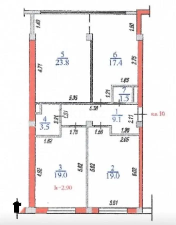 Продажа 3-комнатной квартиры, 93.3 м², мкр-н Кайрат, дом  152/1 - Продажа жилой и коммерческой недвижимости в Алматы фото 7 из 7