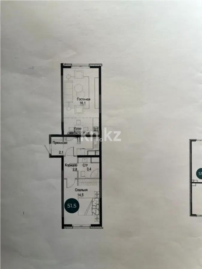 Продажа 2-комнатной квартиры, 51.5 м², ул. Утепова, дом  31 - Продажа квартир в Казахстане фото 1 из 1