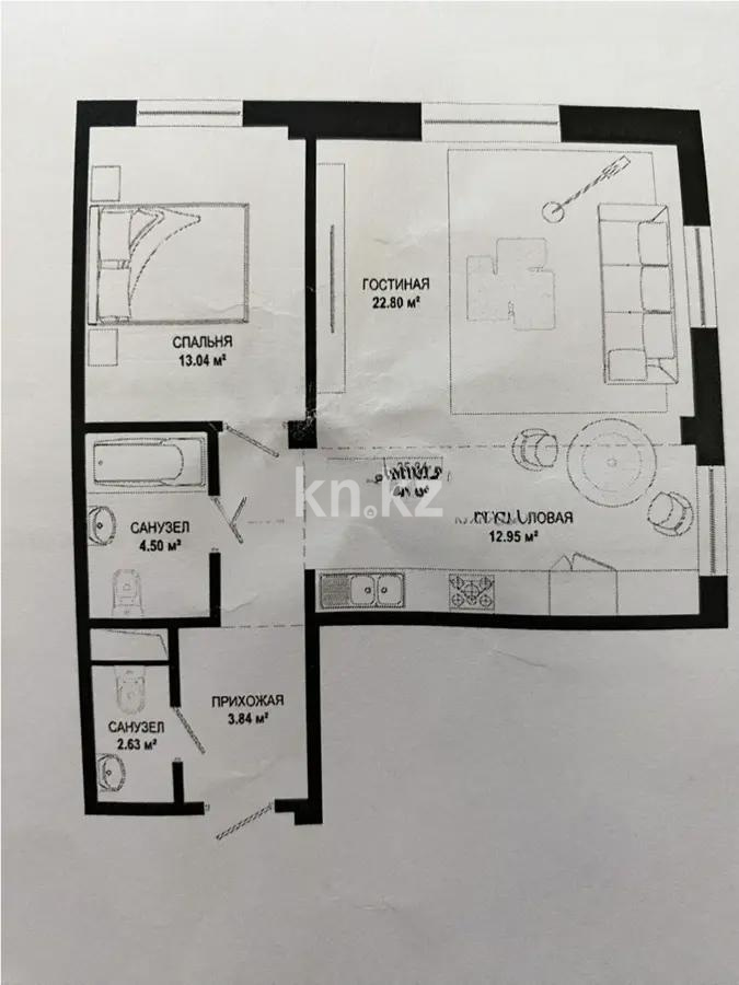 Продажа 2-комнатной квартиры, 62 м² в Алматы - фото 3