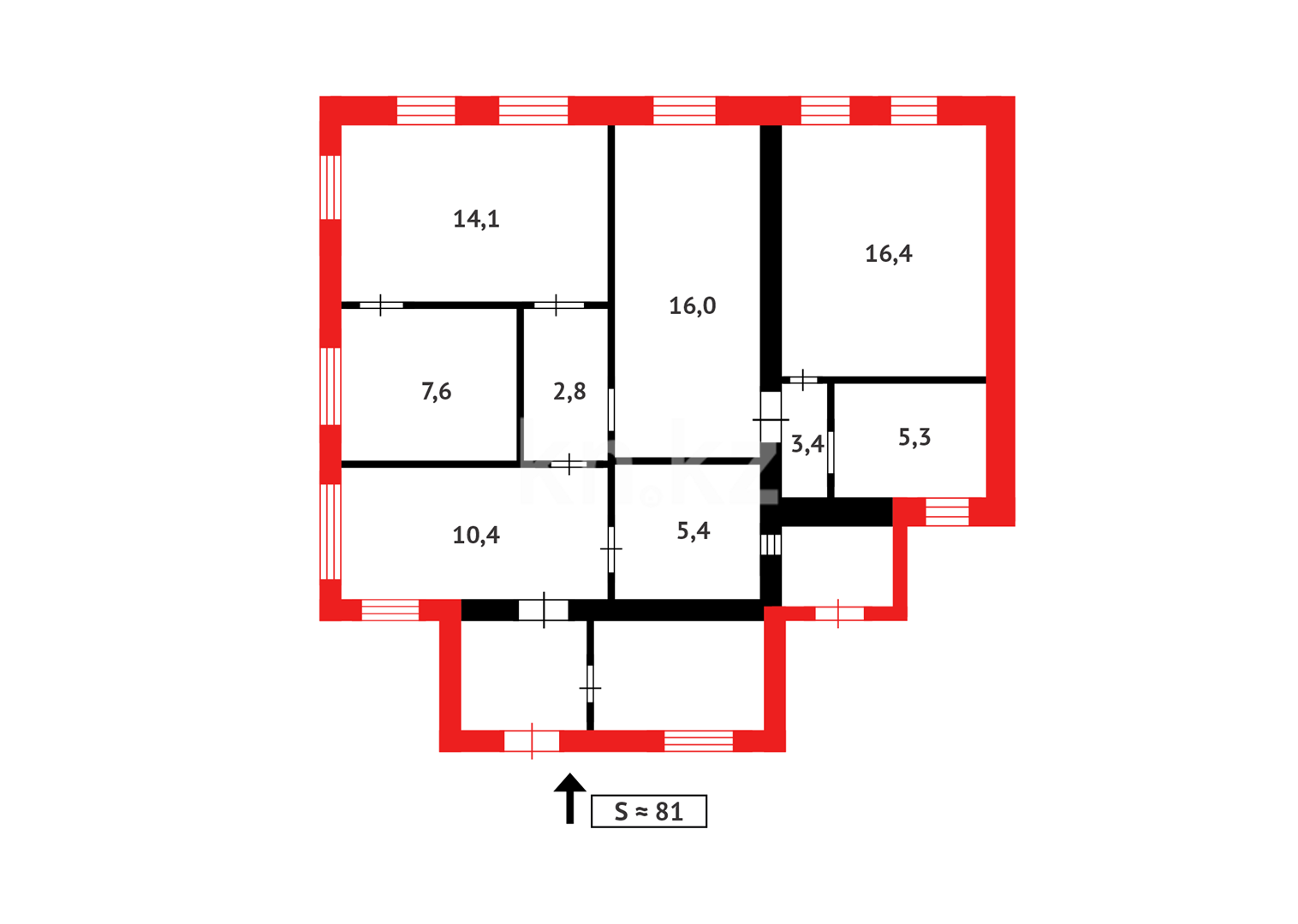 Продажа 5-комнатного дома, 80.4 м² - Продажа домов, коттеджей в Казахстане - страница 11 фото 16 из 16