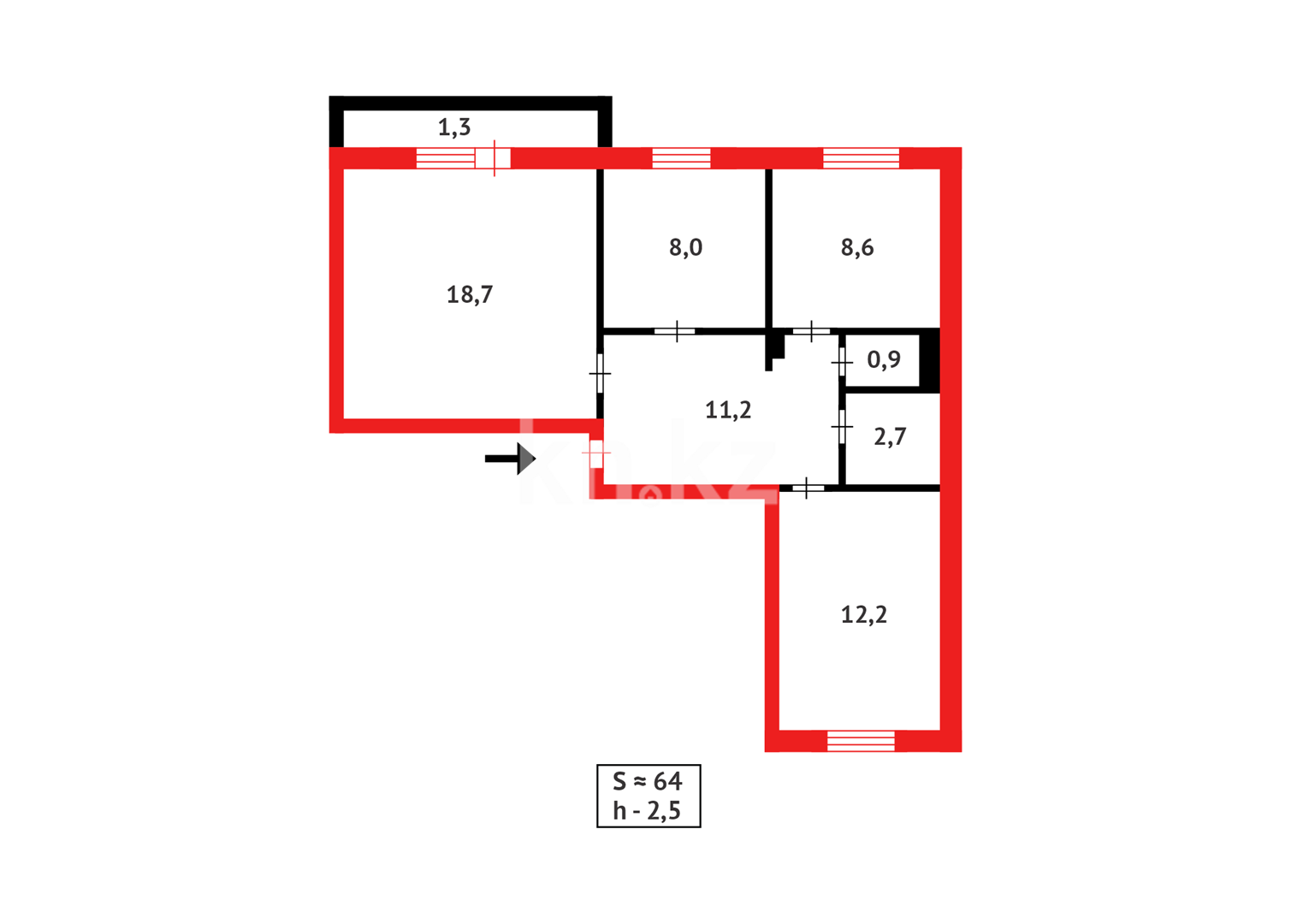 Продажа 3-комнатной квартиры, 63 м², ул. 9-й мкр. в Темиртау - фото 15