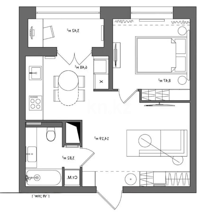 Продажа 1-комнатной квартиры, 40 м², мкр-н Шугыла, дом  340/5а стр - Продажа  однокомнатных квартир в Алматы без посредников с фото фото 1 из 1
