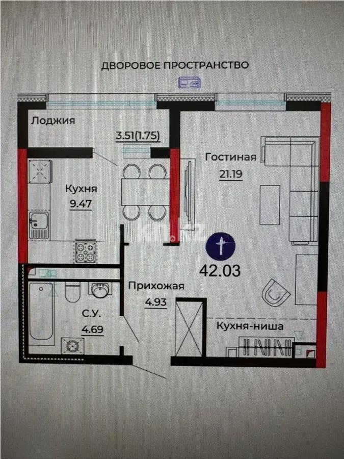 Продажа 1-комнатной квартиры, 42 м², ул. Е-429, дом  14 - Продажа  однокомнатных квартир в новостройках Астаны без посредников с фото фото 1 из 1
